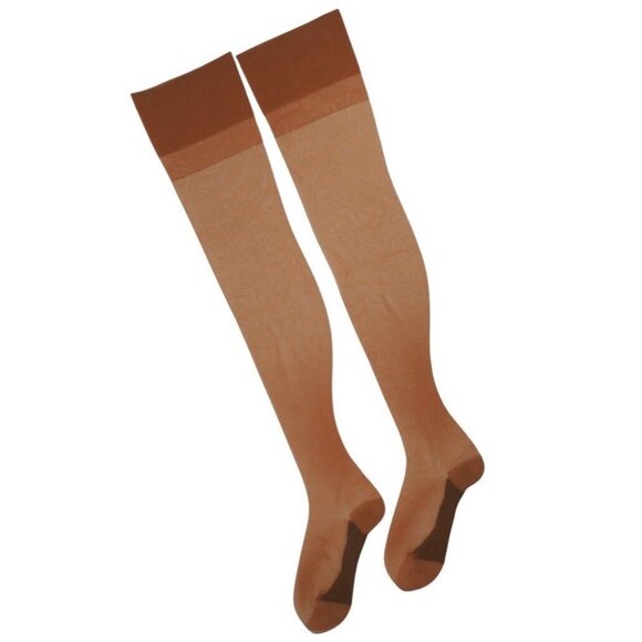 VintageNylon Stockings Seamless 3 Pr Size 10 M Cotton Foot Frolic Irr NOS
